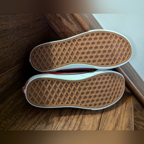 VANS Old Skool suede red & White youth sneakers kids size 2.5 - Picture 7 of 12